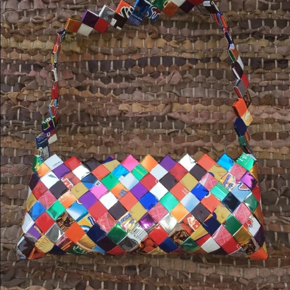 Y2k Girl’s Mexican Candy Wrappers Upcycled Women’s Handbag Handmade Recycled - Picture 10 of 12
